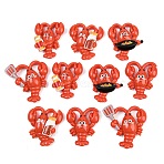 Opaque Resin Cabochons, Cray, Orange Red, 45~55x38~50x14~15mm(RESI-B048-01)