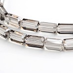Pearl Luster Plated Faceted Cuboid Electroplate Glass Beads Strands, Light Grey, 8x4x4mm, Hole: 1mm, about 50pcs/strand, 16 inch(EGLA-F109-D08)