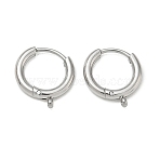 304 Stainless Steel Huggie Hoop Earring Findings, with Loops, Stainless Steel Color, 13.5x12x2mm, Hole: 1mm(SA-CBA1CA2-11P)