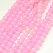 Natural Yellow Jade Beads Strands, Dyed, Round, Violet, 6mm, Hole: 1mm, about 70pcs/strand, 15.75 inch(G-G598-6mm-YXS-23)
