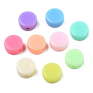 Opaque Acrylic Beads, Flat Round, Mixed Color, 10x5mm, Hole: 1.8mm, about 1300pcs/500g(X-SACR-N014-002)