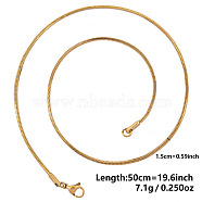 Ion Plating(IP) 1.5mm Unisex 304 Stainless Steel Snake Chains Necklaces(ZV2766-5)