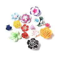 Handmade Polymer Clay Cabochons, Flower, Mixed Color, 12~33.5x10.5~30.5x5.5~18.5mm(CLAY-XCP0001-31)