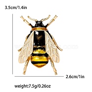 Enamel Pin, Alloy Brooch for Backpack Clothes, Bees, Golden, Black, 35x26mm(PW-WG8671B-02)