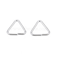 Brass Triangle Linking Ring, Buckle Clasps, Quick Link Connector, Fit for Top Drilled Beads, Webbing, Strapping Bags, Cadmium Free & Nickel Free & Lead Free, Platinum, 9x9.5x1mm(KK-N232-331A-01)