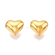 925 Sterling Silver Beads, Heart, Real 18K Gold Plated, 5.5x6x4mm, Hole: 1mm(STER-T007-95G)