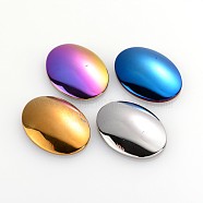 Electroplate Non-Magnetic Synthetic Hematite Cabochons, Oval, Mixed Color, 39x29.5x7mm(G-F180-09)