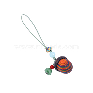 Acorn Wood Diffuser Pendant Decorations, with Lotus Pod Charm for Mobile Phone Car Bag Decoration, Colorful, 110mm(HJEW-WH0042-55)