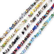 5 Strands 5 Colors Electroplate Glass Beads Strands, Triangle, Mixed Color, 2.5~3x4x4mm, Hole: 1mm, about 149~153pcs/strand, 14.56~15.15''(37~38.5cm), 1strand/color(EGLA-FW0001-02)