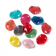 Crackle Opaque Acrylic Beads, Imitation Turquoise, Oval, Mixed Color, 34~34.5x26x5mm, Hole: 2mm, about 167pcs/500g(OACR-C006-33)