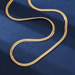 PVD Vacuum Plating 304 Stainless Steel Herringbone Chain Necklaces, with Lobster Claw Clasps, Real 18K Gold Plated, 17.7 inch(45cm), 3mm(NJEW-F227-02G-04)