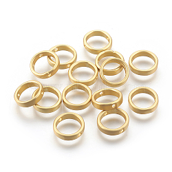 Brass Bead Frames, Long-Lasting Plated, Lead Free & Cadmium Free & Nickel Free, Ring, Matte Style, Real 18K Gold Plated, 12x3mm, Hole: 1.4mm, Inner Diameter: 10mm(X-KK-F774-08MG-NR)