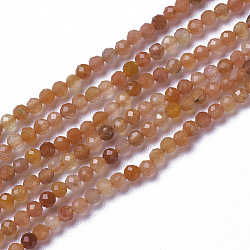 Natural Sunstone Beads Strands, Faceted, Round, 2~2.5x2mm, Hole: 0.2mm, about 158~205pcs/strand, 15.7~16.7 inch(40~42.5cm)(G-F596-23-2mm)