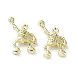 Rack Plating Alloy Pendants, Skeleton, Golden, 24x15x5.5mm, Hole: 1.6mm(PALLOY-Q458-09G)