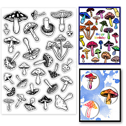 PVC Stamps, for DIY Scrapbooking, Photo Album Decorative, Cards Making, Stamp Sheets, Film Frame, Mushroom, 21x14.8x0.3cm(DIY-WH0371-0191)