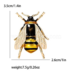 Enamel Pin, Alloy Brooch for Backpack Clothes, Bees, Golden, Black, 35x26mm(PW-WG8671B-02)