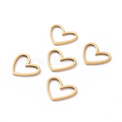 201 Stainless Steel Linking Rings, Laser Cut, Asymmetrical Heart, Real 18K Gold Plated, 10.5x13x1mm.(X-STAS-R111-LA105-G-01)