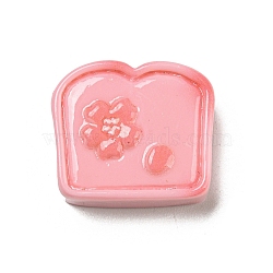 Spring Cherry Blossoms Theme Opaque Resin Toast Decoden Cabochons, Imitation Food, Food, 20x23x8mm(RESI-E055-02F)