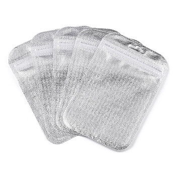 Translucent Plastic Zip Lock Bags, Resealable Packaging Bags, Rectangle, Silver, 13x8.5x0.03cm