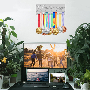 Support mural d'affichage de support de cintre de médaille de fer de thème sportif(ODIS-WH0021-601)-7