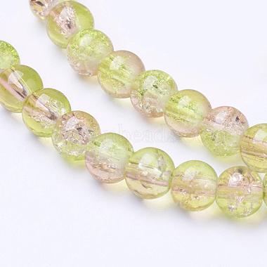 6mm LightYellow Round Crackle Glass Beads