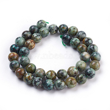 Natural African Turquoise(Jasper) Beads Strands(X-TURQ-G037-10mm)-2