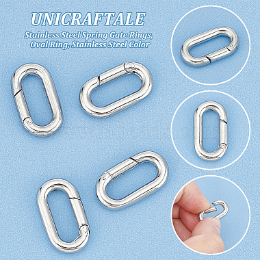 Unicraftale 4pcs 304 anneaux de porte à ressort en acier inoxydable(STAS-UN0051-08)-5