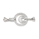Brass Micro Pave Clear Cubic Zirconia Fold Over Clasps(KK-K428-04P)-1