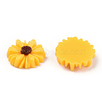 Opaque Flatback Resin Cabochons Accessories, For Resin Jewelry Making, Daisy, Gold, 13mm(RESI-TAC0003-30B-02)
