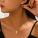 Stainless Steel Number 8-shaped Pendant Necklace & Stud Earrings Sets for Women Daily Casual and Party, Real 18K Gold Plated, Necklaces: about 15.75 inch(40cm)(OF1174)
