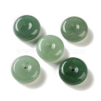 Natural Green Aventurine Chinese Safety Buckle Pendants, Donut/Pi Disc Charms, 20x8.5mm, Hole: 2mm(G-B192-02C)