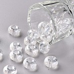 Transparent Colours Luster Glass Round Beads, Round Hole, Clear, 3~5x9~10mm, Hole: 2.5mm, about 660pcs/pound(SEED-S045-002A-D01)