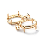 Brass Basket Pendant Setting with Prongs Mounting, Open Back Settings, Oval, Golden, 23x15x7mm, Hole: 4x3.5mm, Tray: 20x15mm(KK-WH0031-32G-02)