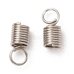 Iron Cord End, Platinum Color, about 4.5mm wide, 10mm long, 3.2mm inner diameter, hole: 3.5mm(E448)