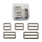 Zinc Alloy Buckles, for Strap Leathercraft Bag Belt, Rectangle, Mixed Color, 16pcs/box(PALLOY-TA0002-16)