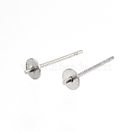 Tarnish Resistant 304 Stainless Steel Stud Earring Findings, For Half Drilled Beads, Stainless Steel Color, 14x4mm, Pin: 0.8mm(X-STAS-D448-089P-4mm)