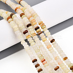 Natural Green Banded Calcite(Afghan Jade) Beads Strands, Rondelle, 4~4.5x2~2.5mm, Hole: 0.7mm, about 151~152pcs/strand, 15.16~15.35''(38.5~39cm)(G-T140-79)