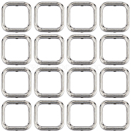 Square Tibetan Style Alloy Beads Frames, Cadmium Free & Lead Free, Antique Silver, 14x14x3mm, Hole: 1mm, 80pcs/box(FIND-SC0008-70)