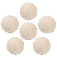 Unfinished Wooden Beads, No Hole Round Beads, Floral White, 60mm(WOOD-WH0025-97)