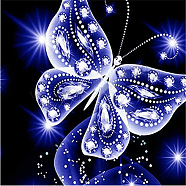 DIY 5D Butterfly Pattern Canvas Diamond Painting Kits, with Resin Rhinestones, Sticky Pen, Tray Plate, Glue Clay, for Home Wall Decor Full Drill Diamond Art Gift, 305x300x0.3mm(DIY-C021-16)