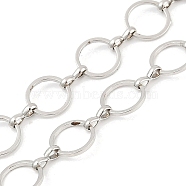 Rack Plating Ring Brass Link Chains, Cadmium Free & Lead Free, Long-Lasting Plated, Platinum, 10x1mm(CHC-M026-02P-02)