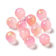 Transparent Acrylic Beads, Two-Tone, Round, Pink, 7.5x7mm, Hole: 1.8mm, about: 1900~2000pcs/500g(OACR-Z006-03G)