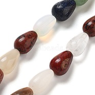 Natural & Synthetic Mixed Gemstone Beads Strands, Teardrop, Mixed Dyed and Undyed, 12x8mm, Hole: 1.2mm, about 33~34pcs/strand, 15.16~16.54''(38.5~42cm)(G-B106-A30-02)