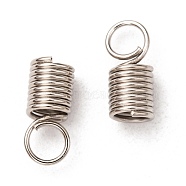 Iron Cord End, Platinum Color, about 4.5mm wide, 10mm long, 3.2mm inner diameter, hole: 3.5mm(E448)