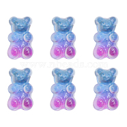 Two Tone Transparent Acrylic Cabochons, Bear, Royal Blue, 19x11mm(HJEW-TAC0007-01A)