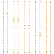 20Pcs 5 Style Ion Plating(IP) 304 Stainless Steel Chain Extender, End Chains with Lobster Claw Clasp, Real 18K Gold Plated, 55~152mm, 5Pcs/style(STAS-BBC0003-70G)