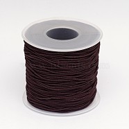 Round Elastic Cord Wrapped by Nylon Thread, Coffee, 0.6mm, about 65.61 yards(60m)/roll(EC-K001-0.6mm-04)