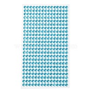 Self Adhesive Acrylic Rhinestone Stickers, Round Pattern, for DIY Scrapbooking and Craft Decoration, Blue, 200x95mm(STIC-PW0012-01F)