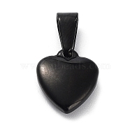 Ion Plating(IP) 304 Stainless Steel Pendants, Puffed Heart, Black, 13x11x4mm, Hole: 3x7.5mm(STAS-I127-007B-01)