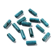 Opaque Acrylic Beads, Two Tone, Column, Dark Turquoise, 13.5x4.7mm, Hole: 1.4mm(OACR-Q196-03F)